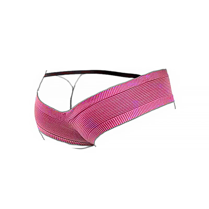 

Men's Sexy Striped Half Open Hip Briefs Backless Lingerie with Pouch Comfortable Slip Briefs Masculine Underwear for Gayman