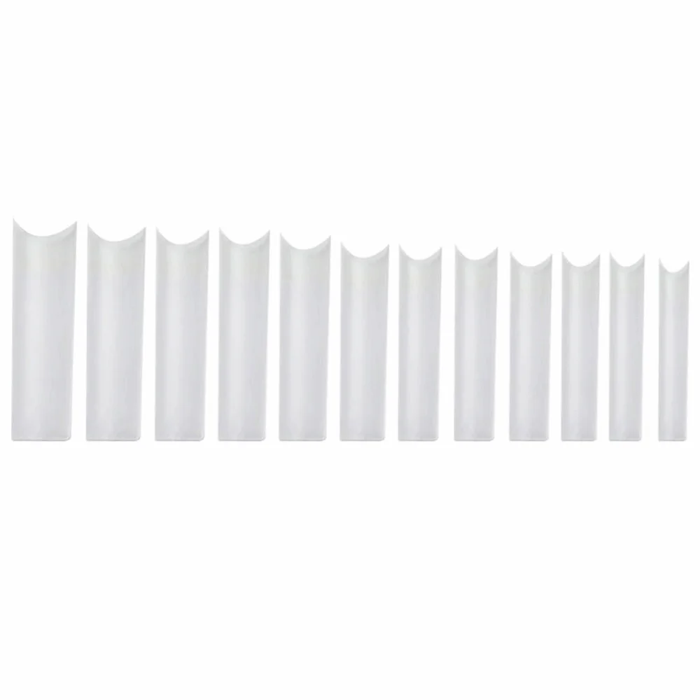 ホットコフィンシェイプサンドイッチネイルフォーム エクストラロングCカーブネイルチップ 超薄型ノートレースウォーターパイプネイルチップ DIY