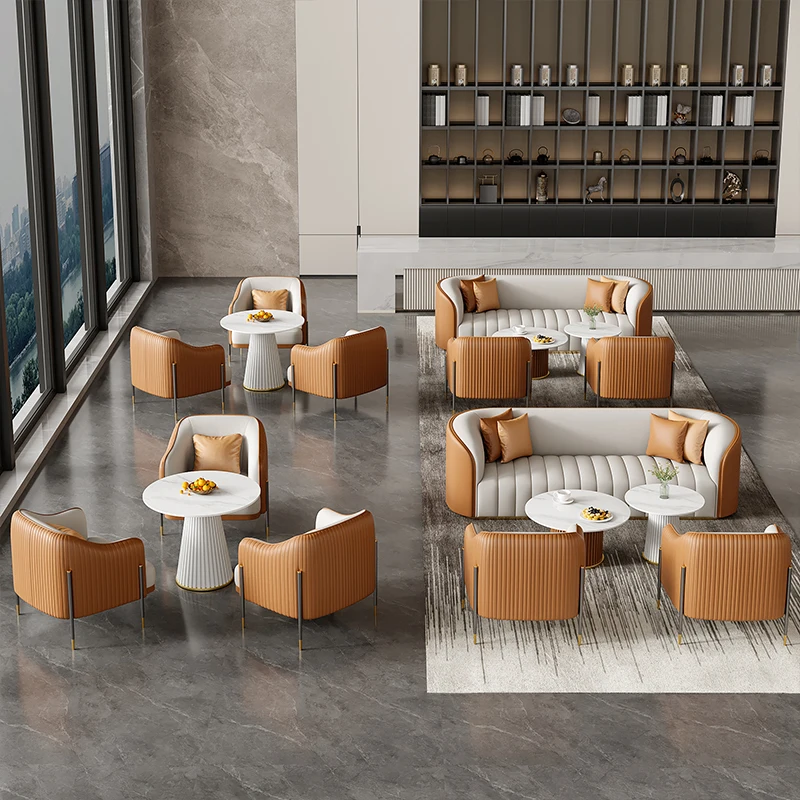 

Business Meeting Booth Hotel Office Rest Sofa Chair Sales Office Reception Area Negotiation Sofa Tables And Chairs