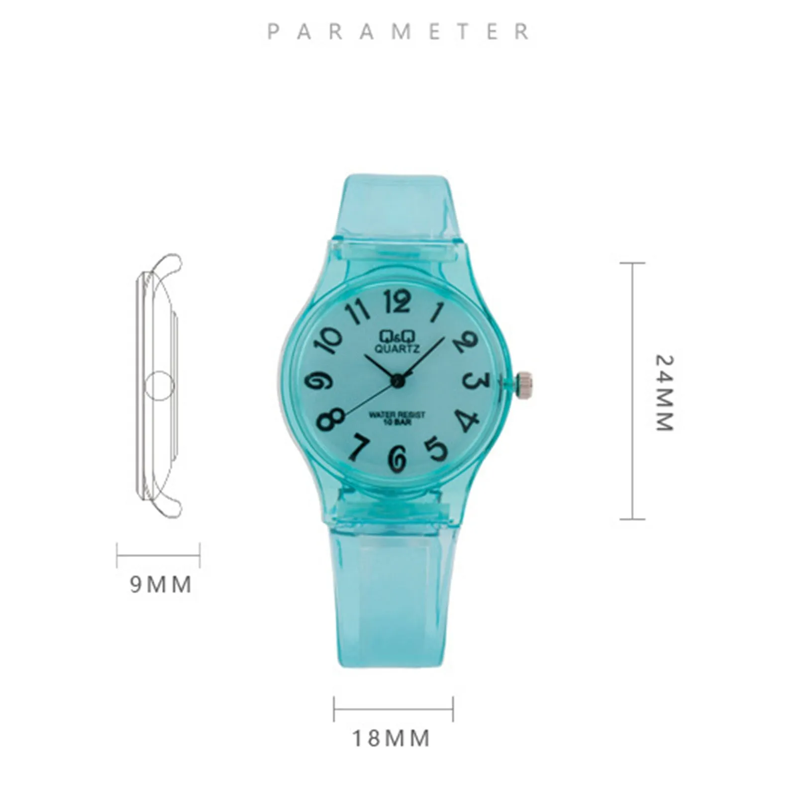 ساعة يد نسائية كاجوال على الموضة بتصميم بسيط وحزام سيليكون كلاسيكي بمينا دائري كوارتز ساعة يد نسائية متعددة الألوان لتزيين اليد #6