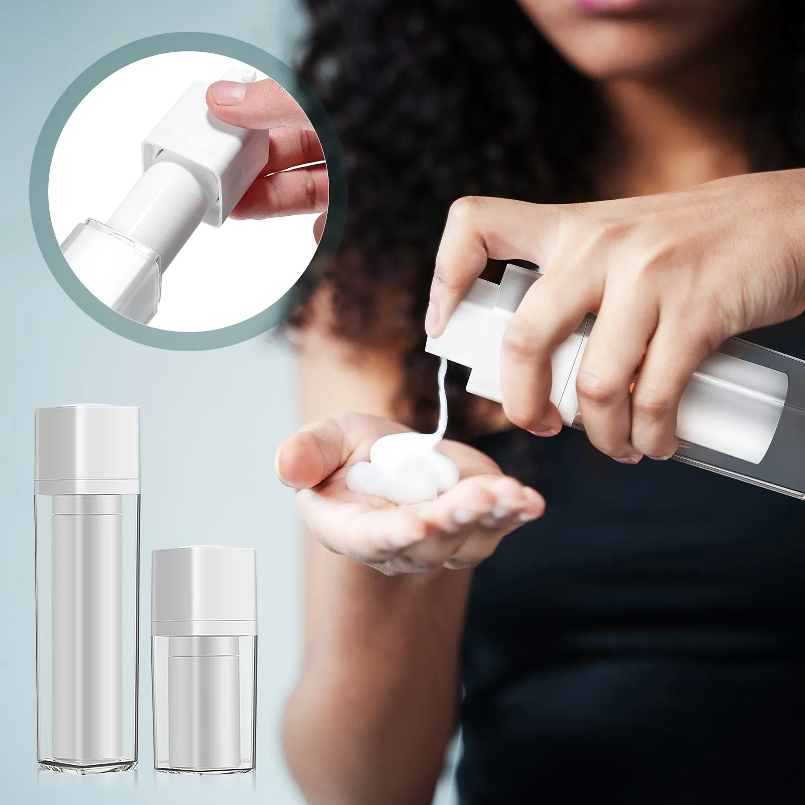 3Pcs Airless Pump Bottles Refillable Travel Containers Empty Lotion Dispenser 15Ml 30Ml 50Ml Precise Pump Dispenser for Skincare