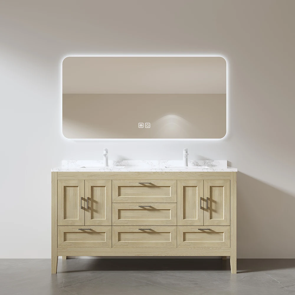 

Тумба для ванной комнаты с мраморной столешницей и панелями из синего дерева под старину, золотистая, для ванной и кухни