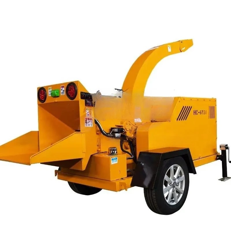 Diesel Mobile Wood Chipper Hydraulic Stump Grinder Forestry Machine Heavy Duty Wood Chipping Equipment for Garden and Farm