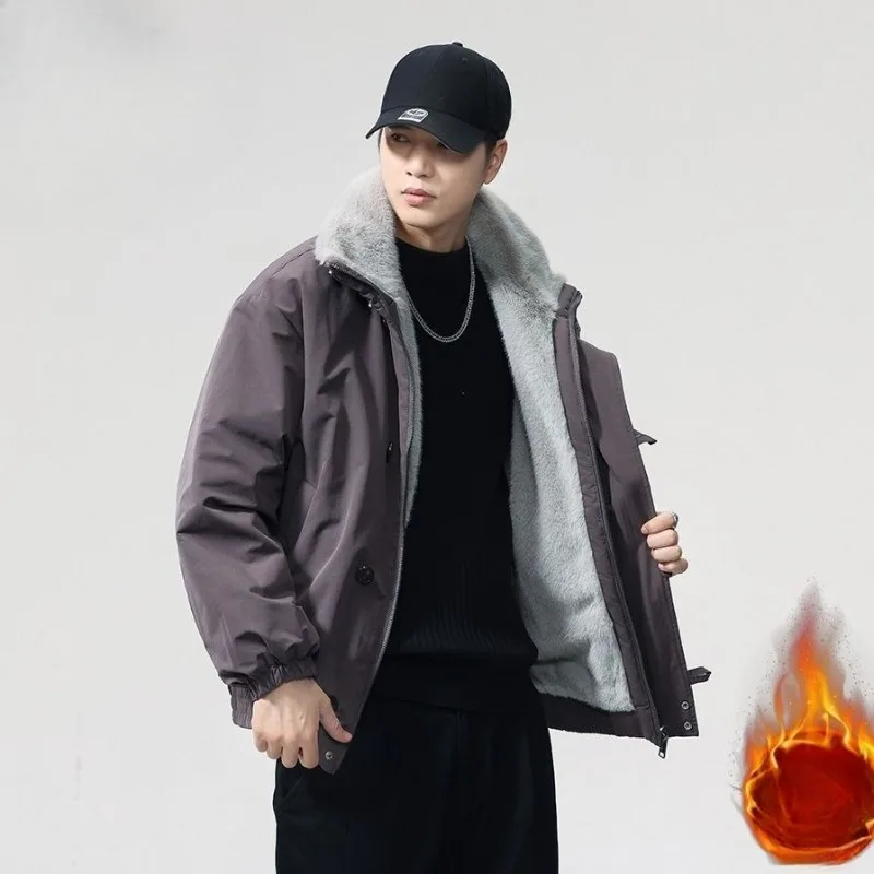 

2026 Fashion Men Wear Warm Trendy Jackets on Both Sides, Autumn and Winter Cotton-padded Clothes, Thickened Versatile Jackets
