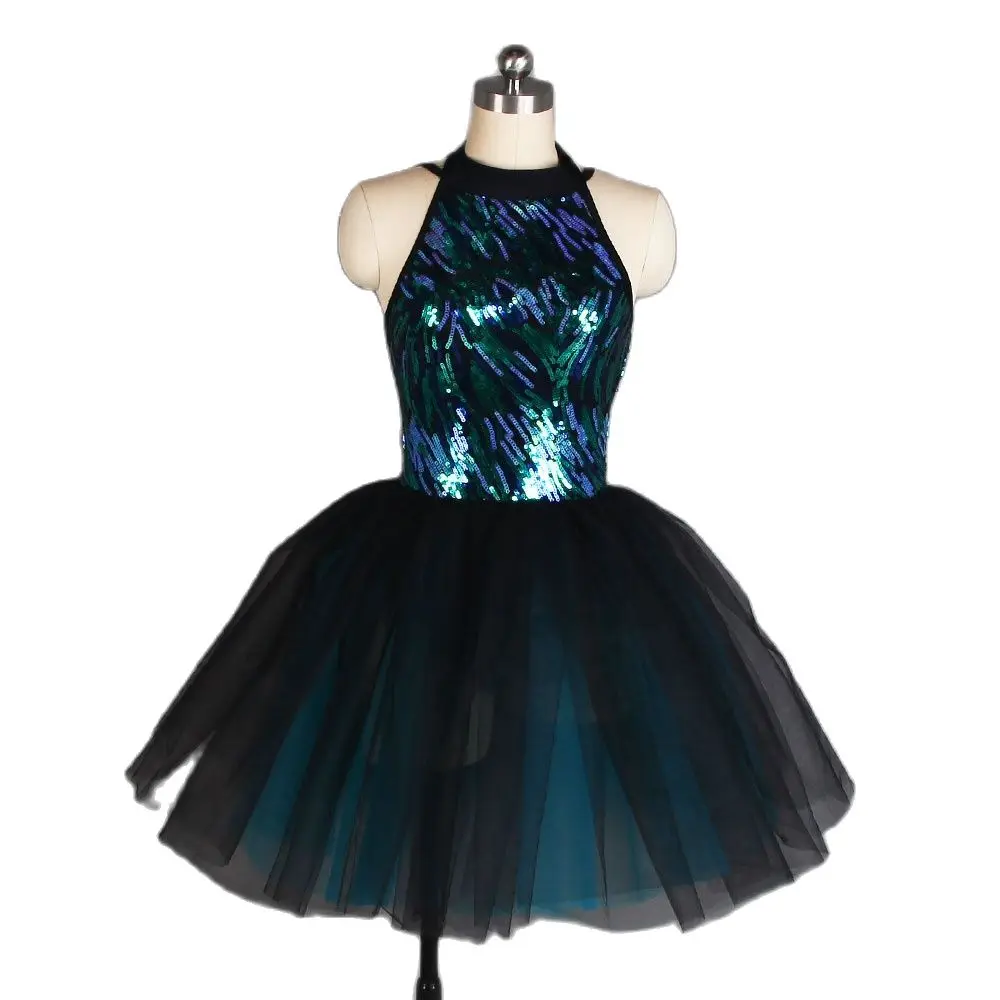 

20169 New Arrival Green Sequin Bodice Romantic Length Ballet Dance Dress For Girls/Women Ballet Stage Performance Dance Costume