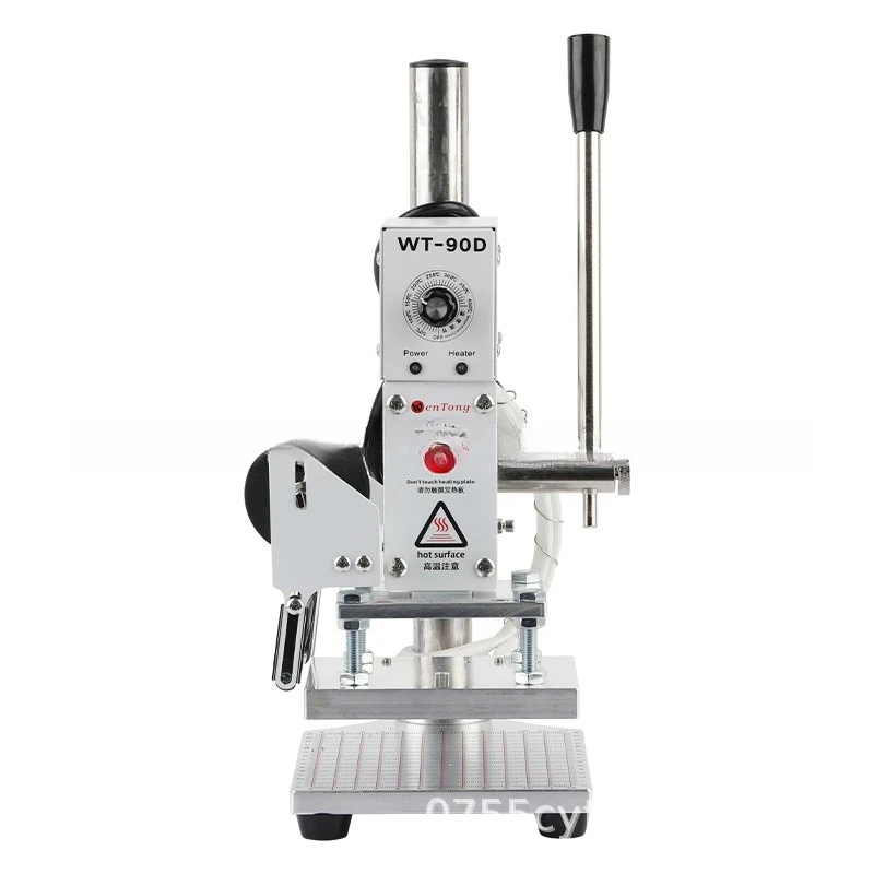 Kleine manuelle Goldprägemaschine aus PU-Leder, Tintenprägemaschine, Verpackung, Stempelmarkierung, Einkerbung, Pressen