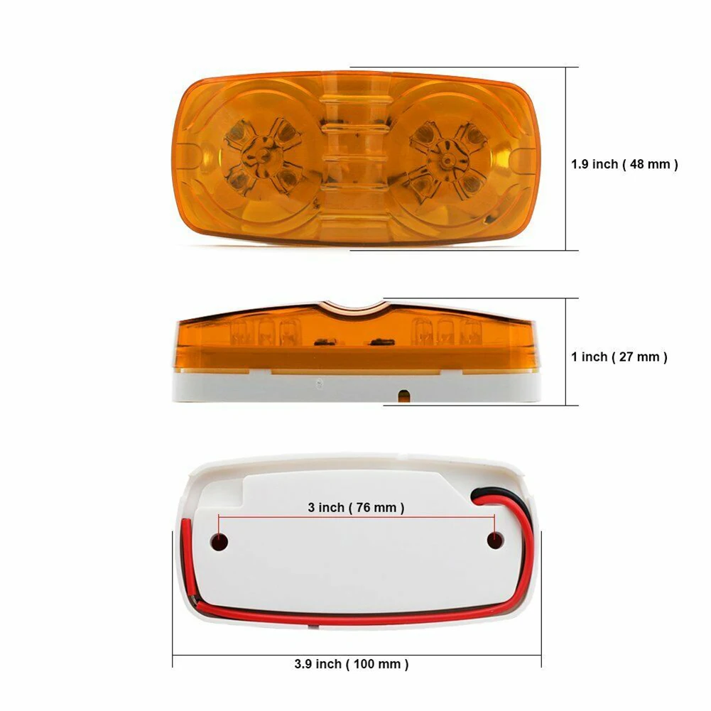 액세서리 사이드 마커 라이트 1.5W 110.9*59.3*37.5mm 12V 2Pcs ABS + PC 전등 갓 호박색/빨간색/흰색 F5 LED 절묘한