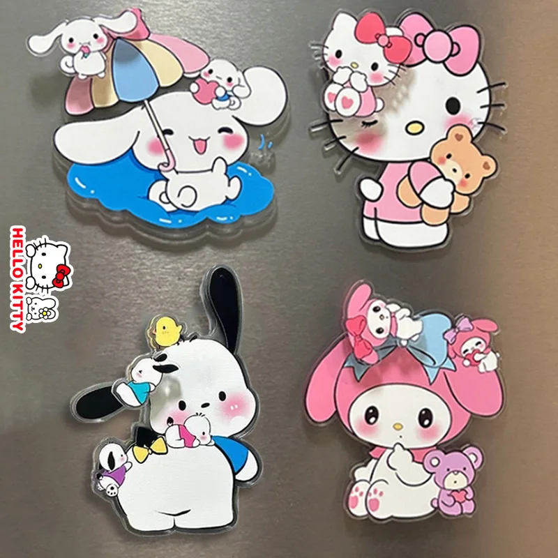 

Sanrio Hello Kitty магниты на холодильник вращающиеся наклейки на холодильник кухонные украшения аксессуары для дома детская игрушка в подарок