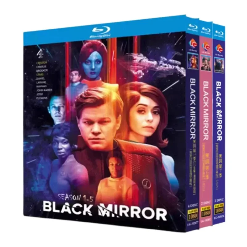Blu ray Super High Definition British Drama Black Mirror Seasons 1 to 7 Plus Pandasniki BD Disc Box Set