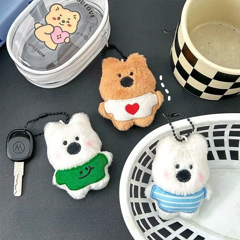 

Plush Keychain Cute Bear Pendant Cartoon Bag Key Mini Soft Hanging Ornament Couple Friends Gift Plush Decorations Accessories
