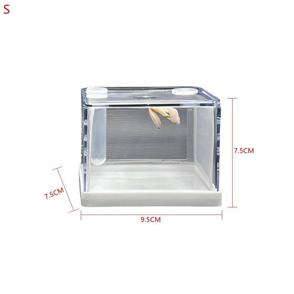 Transparent Acrylic Reptile Feeding Box Insect Box Mantis Breeding Box Insect Reptile Cage Terrarium Feeding Box Insect Box