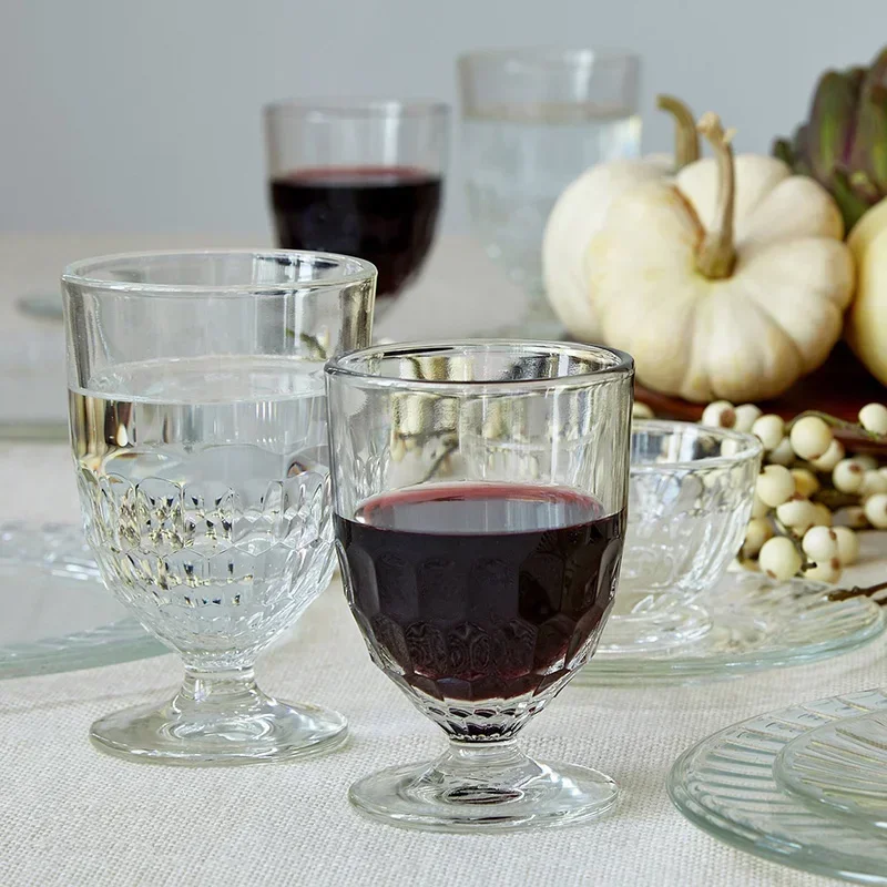 La Rochere-Honeycomb Glass Juice Cup, Imported from France, Cold Water Tumbler, European Red Wine Container