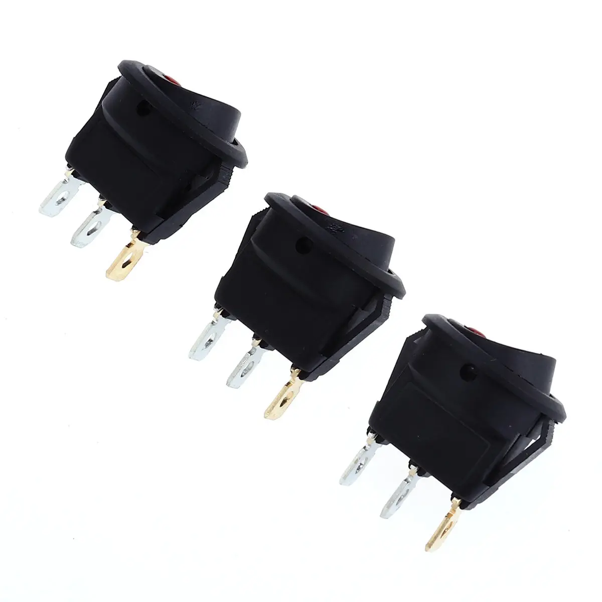 12Pcs Car Rocker High Current For Mechanic 12V 20A Round Toggle Built LED Indicator Truck Fountain