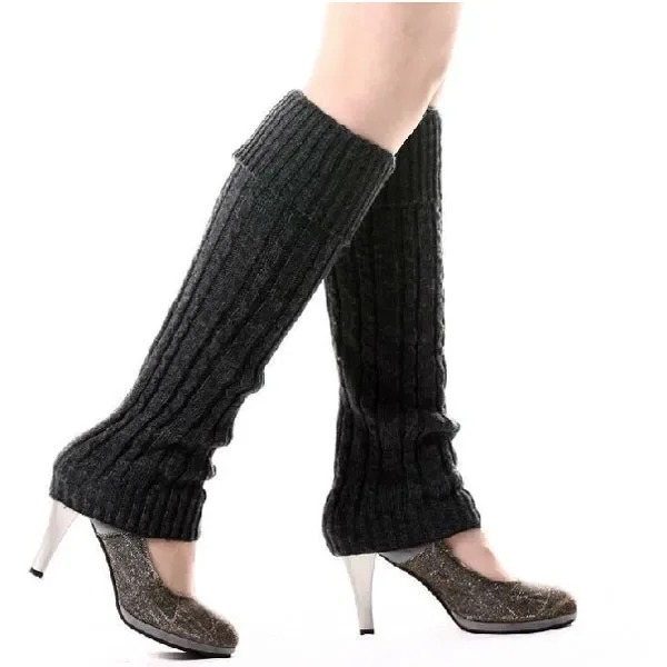 Special Offer One Pair Fashion Ribbed Soft Cable Knitting Wool Leg Warmers One Size