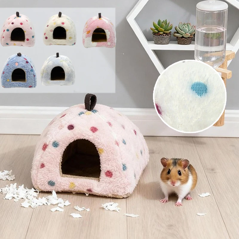 

Cute Cartoon Squirrel Mini Cage Small Animal Nest Winter Warm Sleeping Bed Soft Mat for Hamster Guinea Pig Mice Pet House