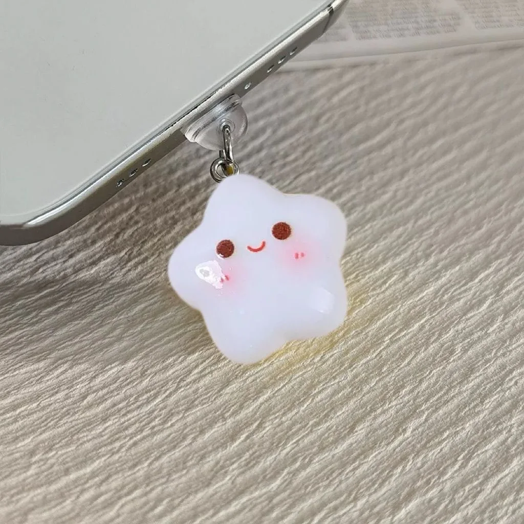 Lovely Star Phone Dust Plug for iPhone for Samsung Type-C Charging Port Accessories Decoration Hanging Bracelet