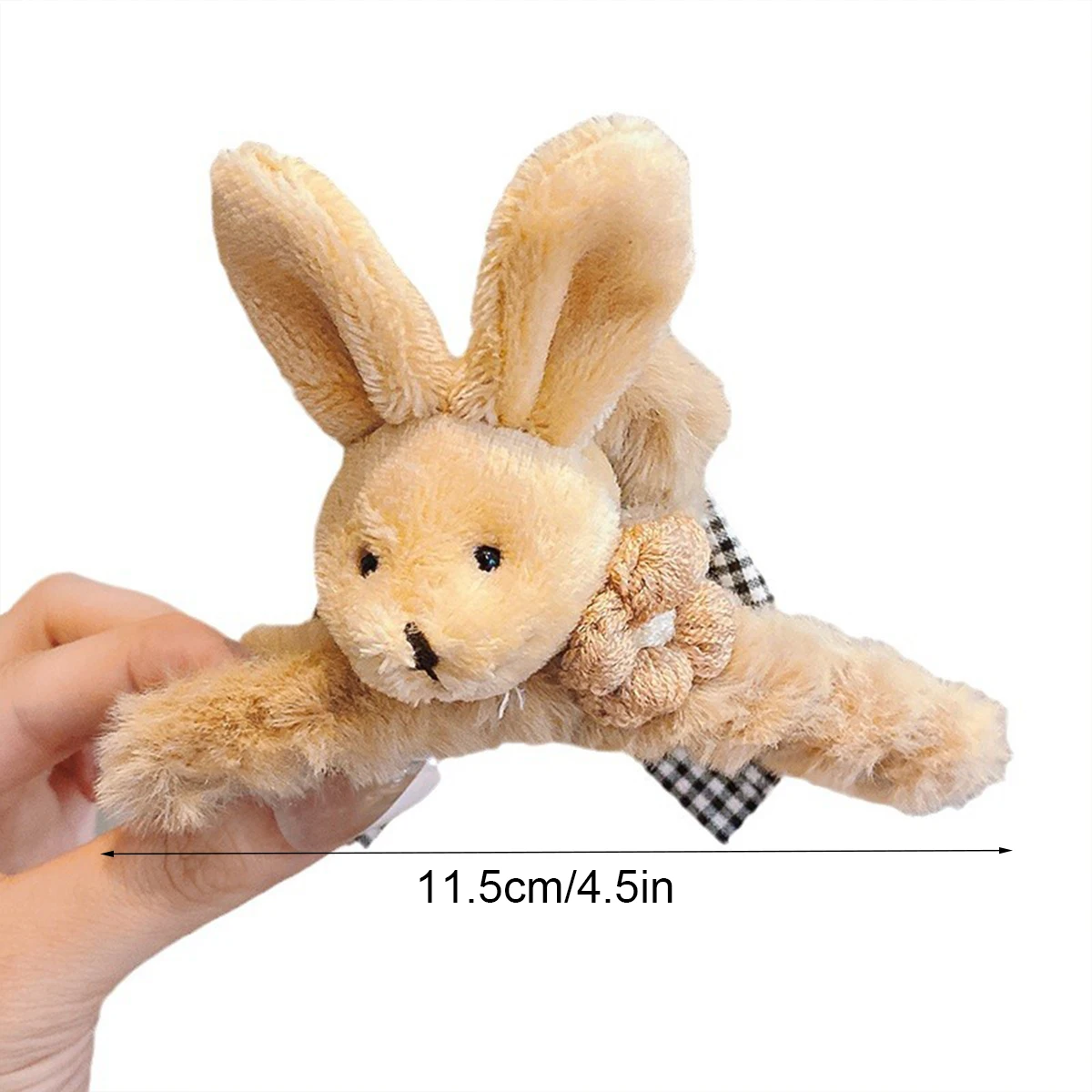 قطعة واحدة من دبوس الشعر القطيفة على شكل دب، شعر الجزء الخلفي من الرأس، مشبك قبضة مشعر، مشبك سمك القرش الكبير للخريف والشتاء، كرة شعر