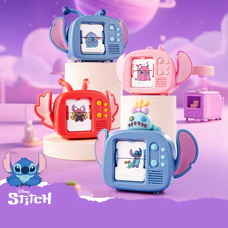 

Authentic Disney Anime Flip TV Pull up Clockwork Toy Stitch Doll Handmade Ornament Children's Birthday Gift