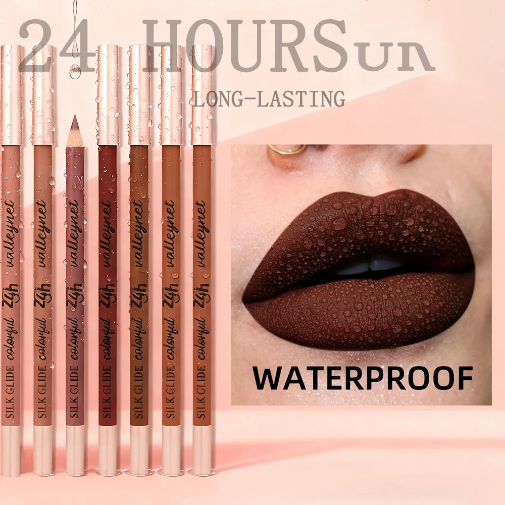 6本セット リップライナーセット アイライナーセット ヌードブラウンコレクション 長持ちマット防水リップスティック 2 in 1 アイライナー＆リップライナー