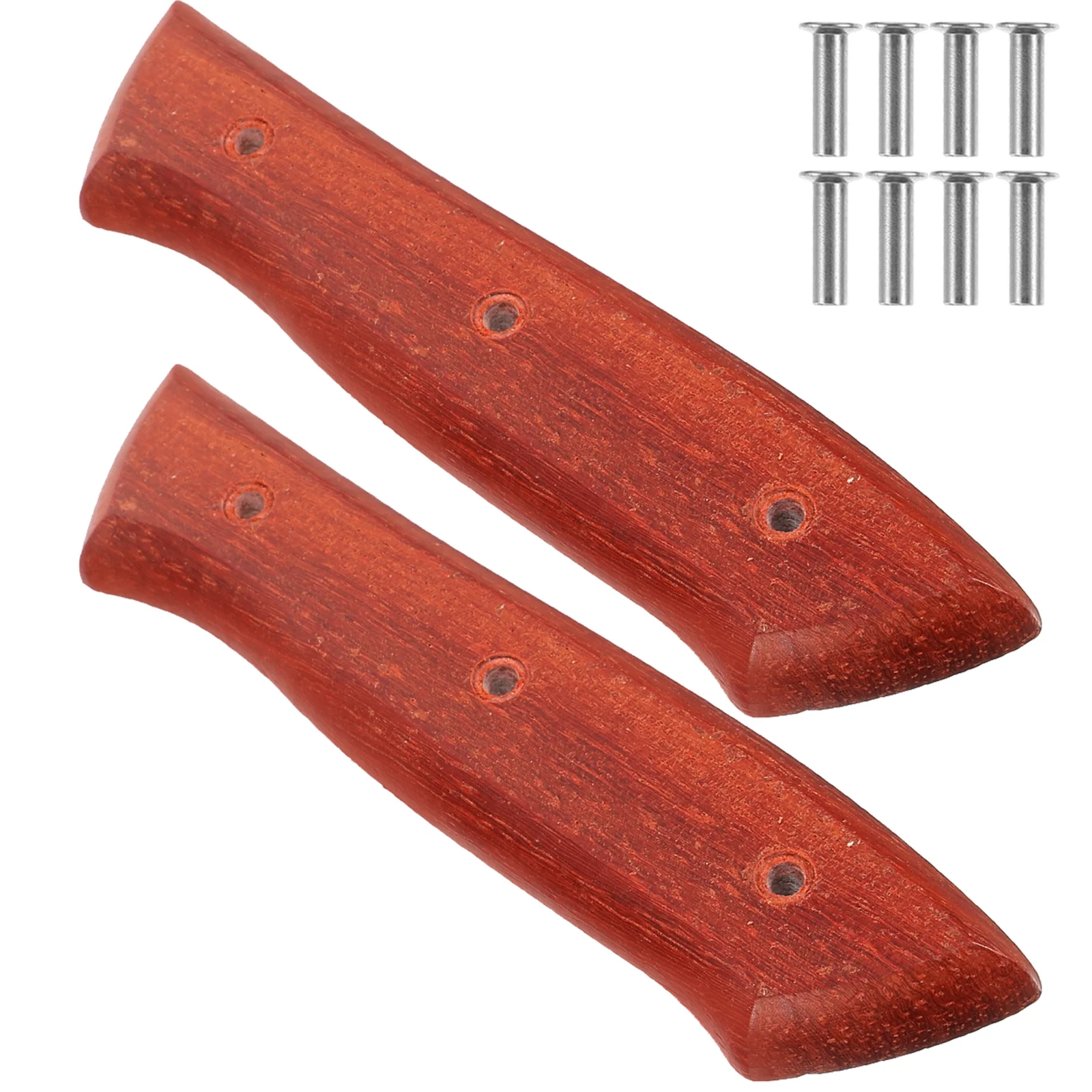 Knife Handle Material Kitchen Accessories (Type 1 Holed Red Pear Wood) Replacement Replaceable Chopping Grip Chef