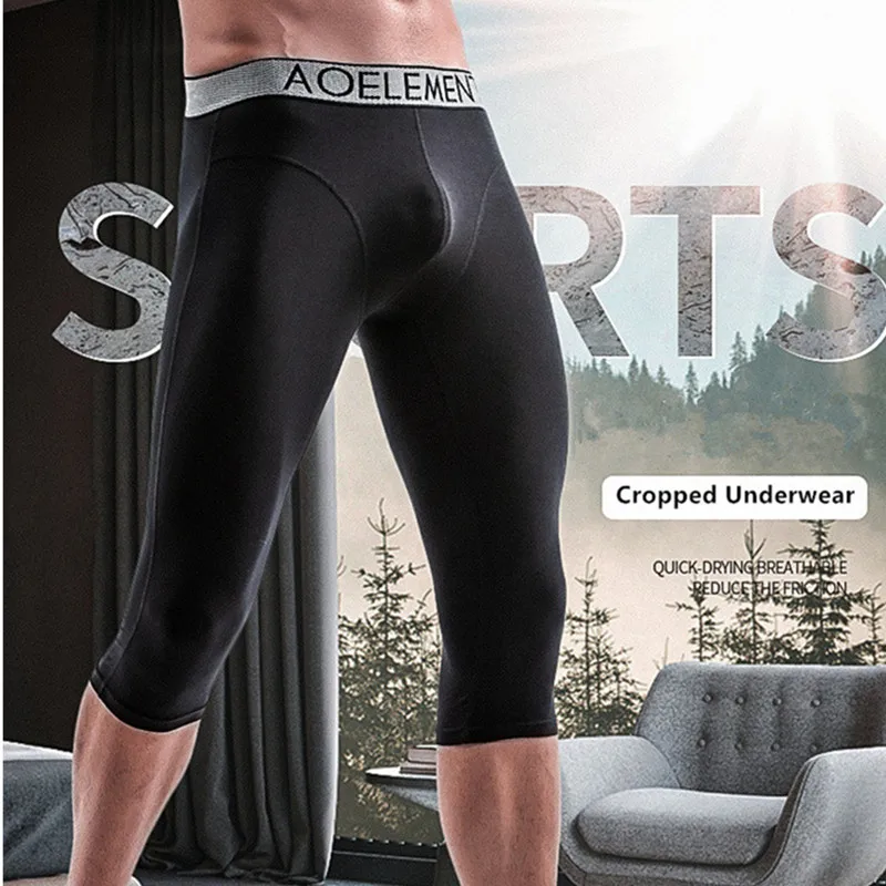 

Cropped Sports Men Boxers Extra Long Underwear Boxershorts Boys White Skinny Underpants Basketball Fast Dry Legging Basic Pantie