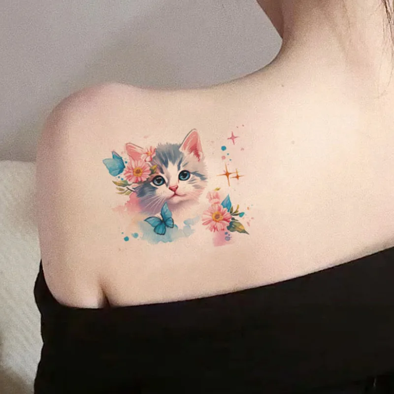 Mini Size Colorful Tattoo Stickers Waterproof Long Lasting Fresh Clavicle Arm Cute Stylish Decor