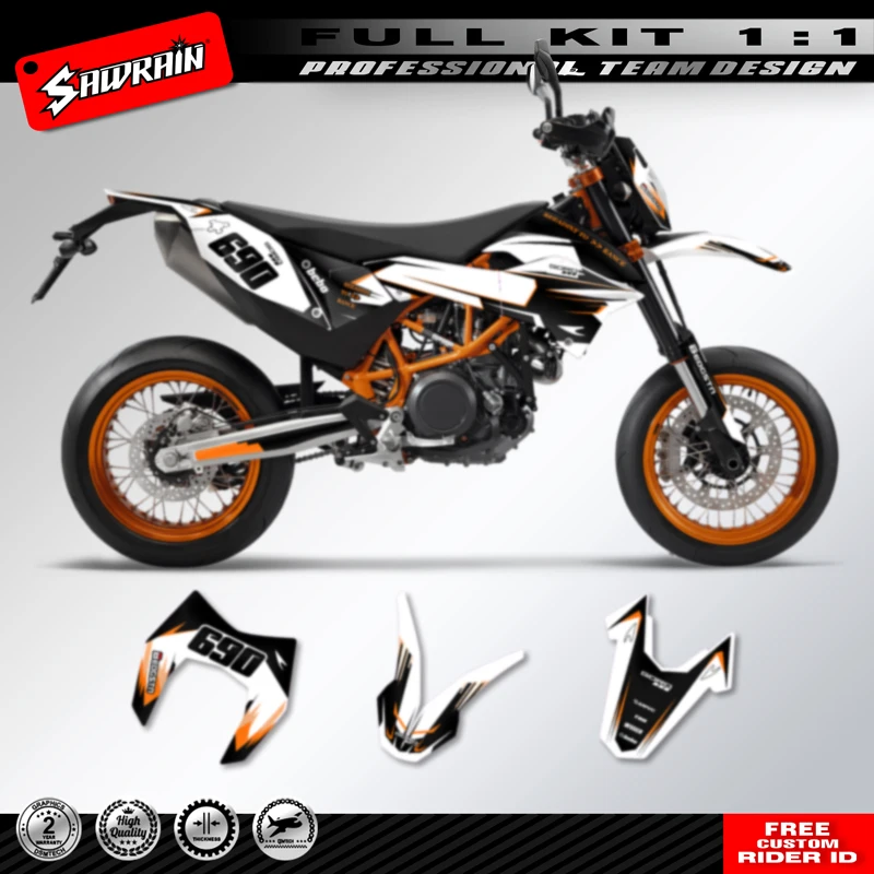 

Набор графических фонов Sawrain, наклейки на заказ MX, наклейки для KTM 690 SMC-R SMC R 2012 2013 2014 2015 2016 2017 2018