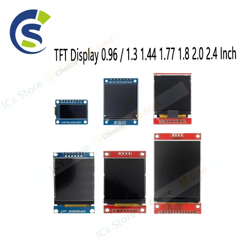 

TFT Display 0.96 / 1.3 1.44 1.77 1.8 2.0 2.4 Inch IPS 7P SPI HD 65K Full Color LCD Module ST7735 Drive IC For Arduino