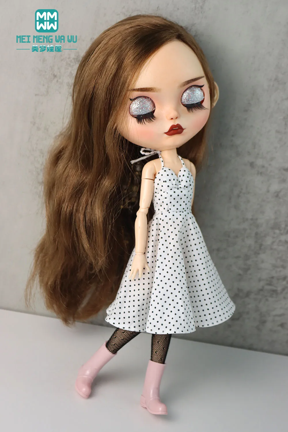 Blyth Clothes Azone OB22 OB24 Doll Accessories Fashion halter dress, lace cardigan DIY Gift