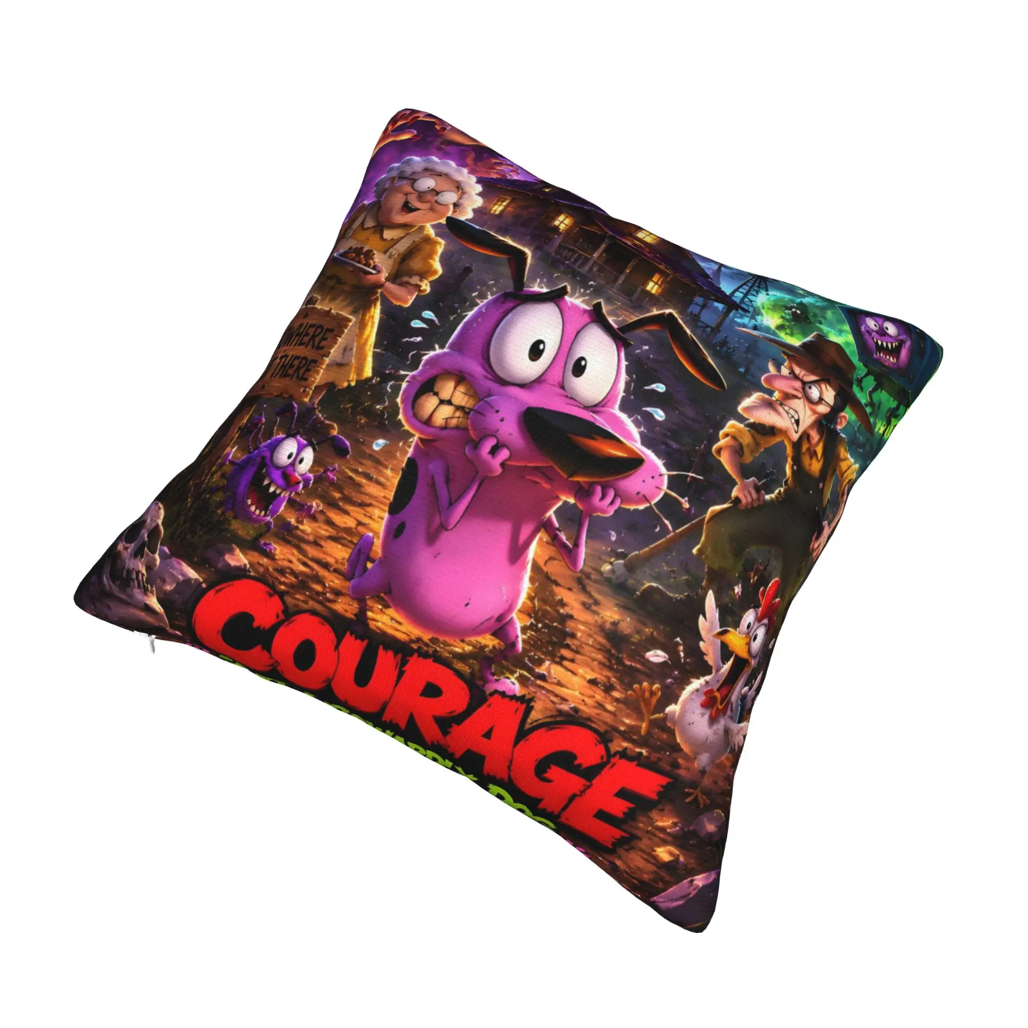 Courage Movie Pillow Case Home Decor Fashion Adventure Chair Cushion Square Pillowcase