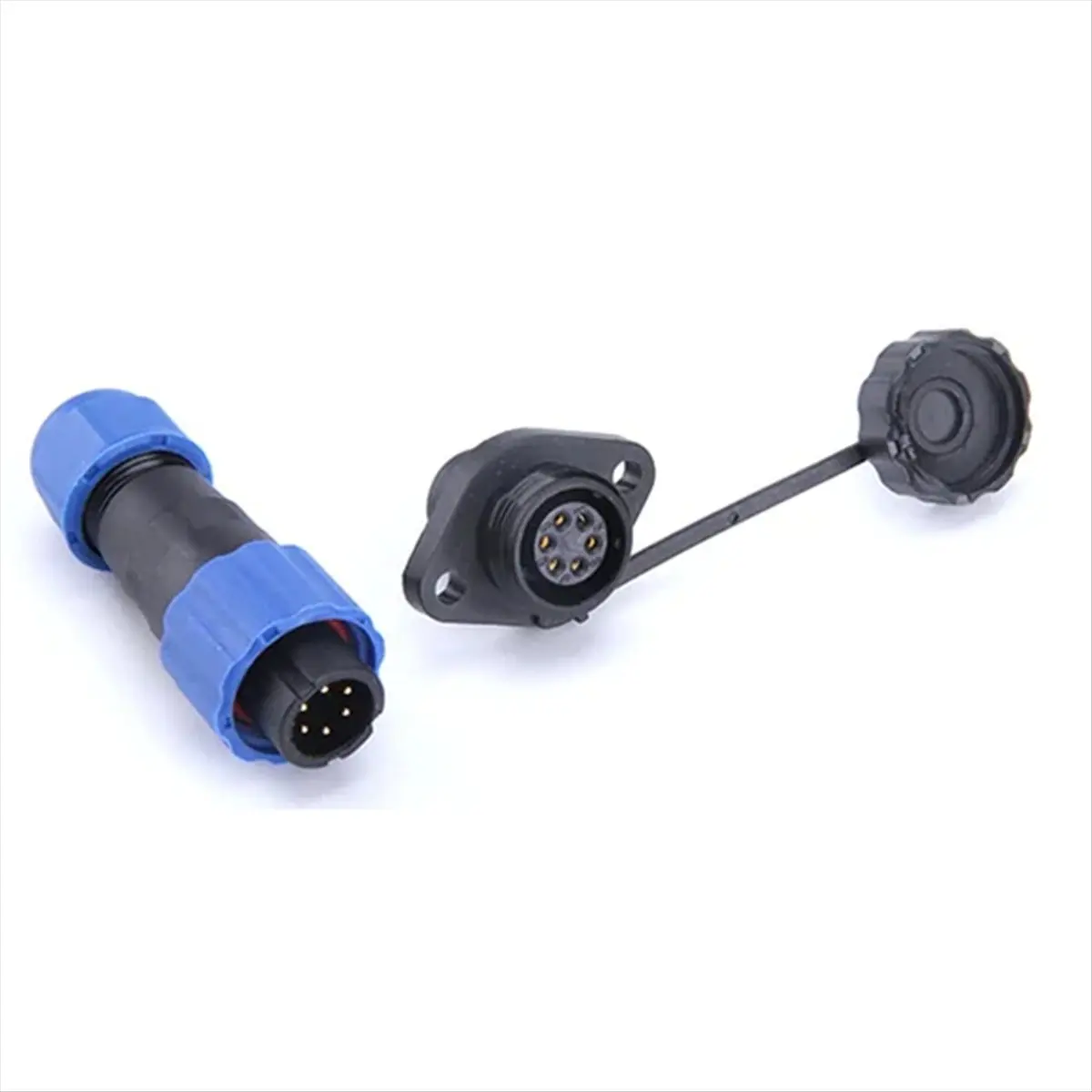 AT16 SP13 Waterproof Connector IP68 6 Pin Cable Connectors Male/Female Plug and Socket Nut/Flange/Docking