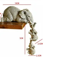 3 Pcs/set Cute Elephant Hug Baby Doll Resin Handicraft Decoration Home Decor Gift Decorative Figurines Miniatures Accessories 6