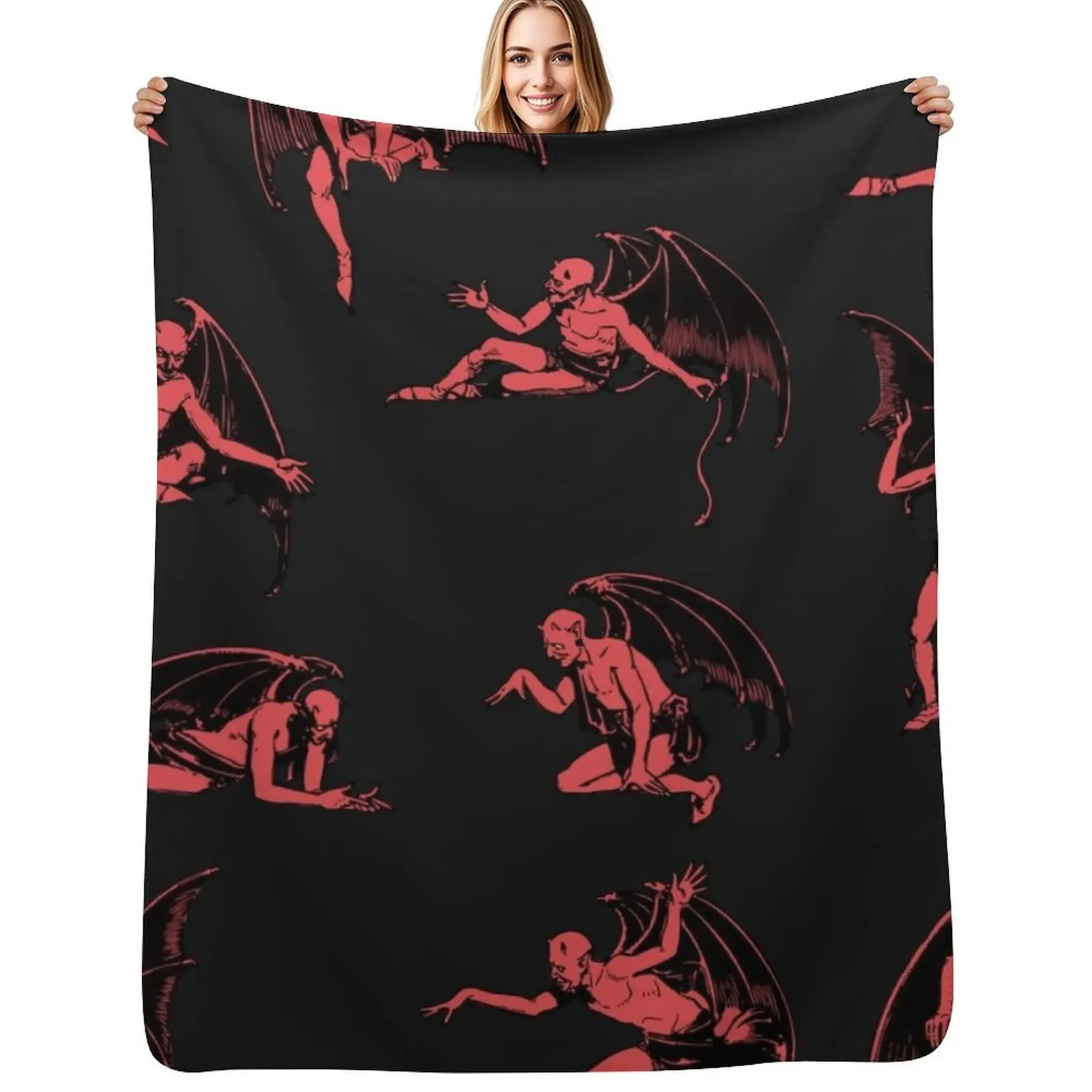 

Devils & Demons Sticker Pack Classic Vintage Spooky Halloween Goth Stickers + More (Order Medium-XL ) Stic Throw Blanket