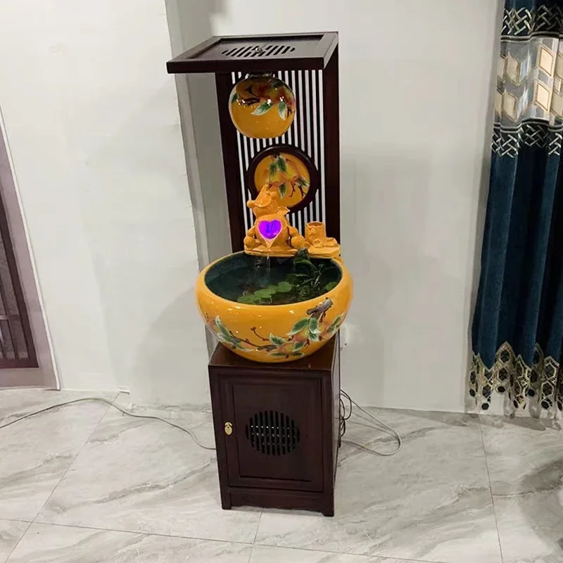 Chinese Style Ceramic Fish Tank Bottom with Cabinet Fish Globe