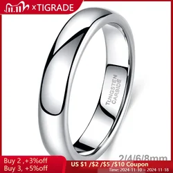 Tigrade Classic Jewelry 2/4/6/8mm Cute Men Women Simple Rings Polish100% Pure Tungsten Carbide Ring Wedding Band Engagement Ring