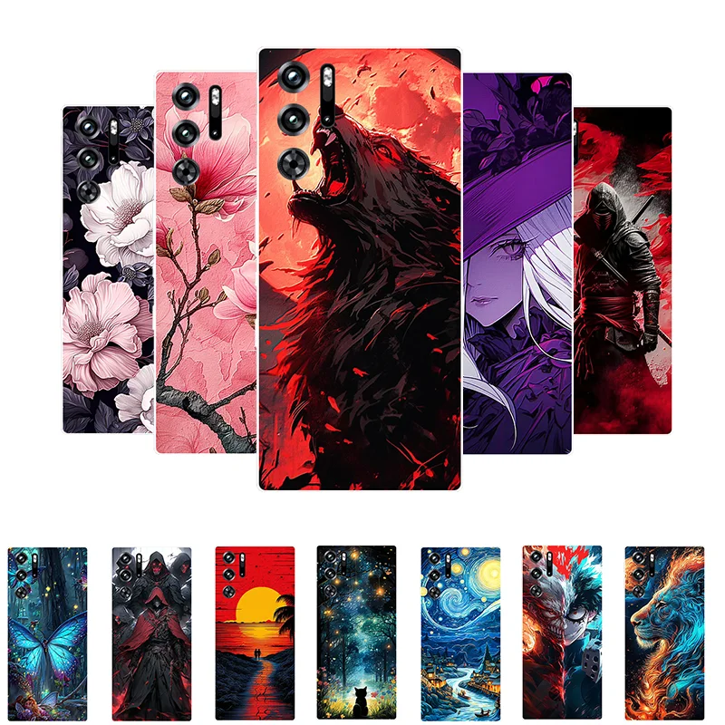 For Red Magic 9 Pro Case Flowers Wolf Soft Silicone Phone Cover for Nubia Red Magic 9 Pro 9S Plus Coque Magic9Pro Fundas