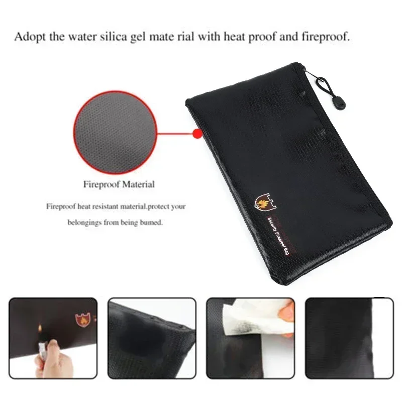 Fireproof Waterproof Money Safe Cash Box Secret Document Bag Pouch Case AU Precious Bills Safe Storage Bag