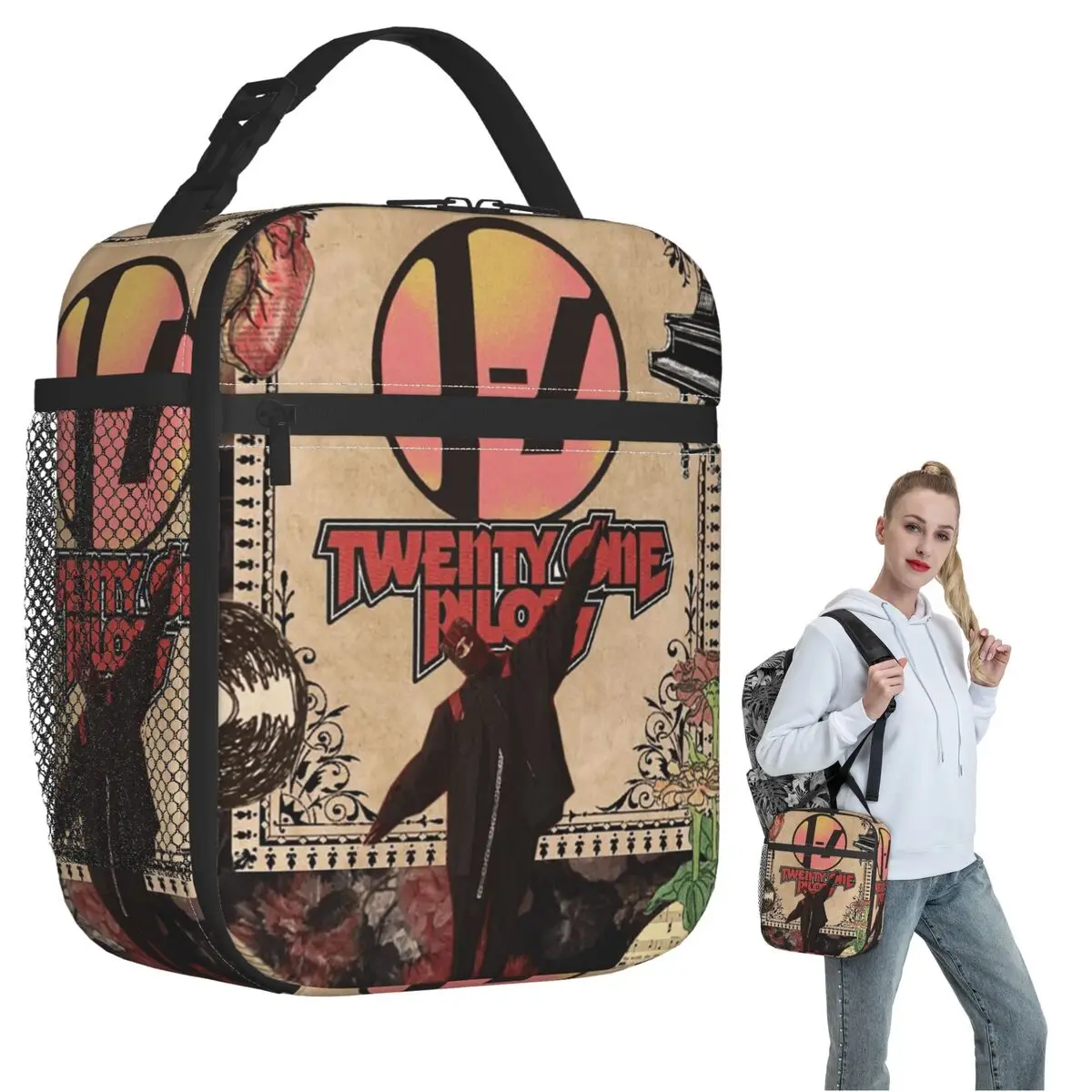 

Изолированная сумка для обеда Twenty One Pilots для женщин и детей, портативные коробки для еды, термосумка для ланча
