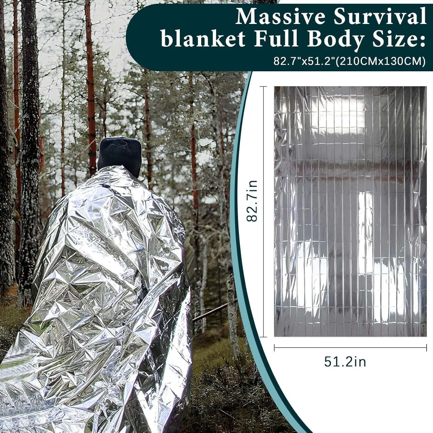Outdoor Emergency Sliver Survival Blanket Waterproof First Aid Rescue Curtain Foil Thermal Military Blanket130X210Cm