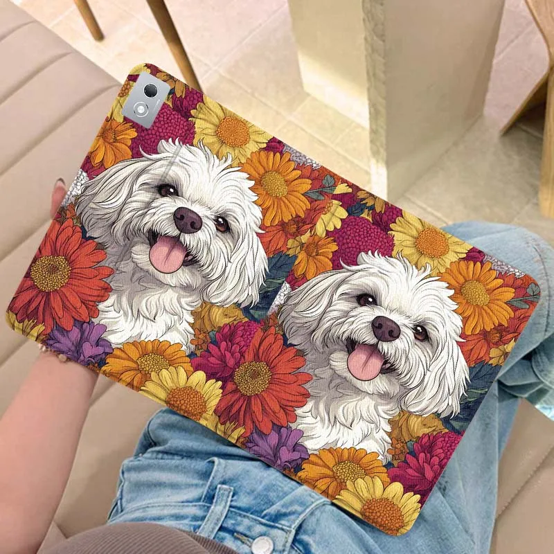 

Husky Puppy Fireplace Cocoa Tablet Case For Legion Xiaoxin Pad Y700 K10 M10 P11 K11 Pro Plus 10.6 11.5 Inch 2021 2023 2025