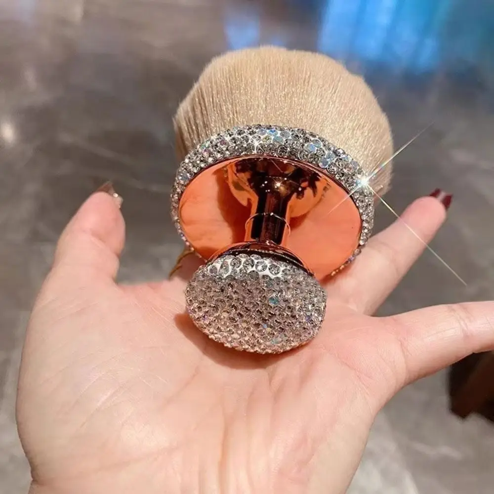 Bling Rhinestone-encrusted Brush Extra-large Ultra-fine Fluffy Makeup Brush Durable Long Handle Mushroom Head Makeup Brush