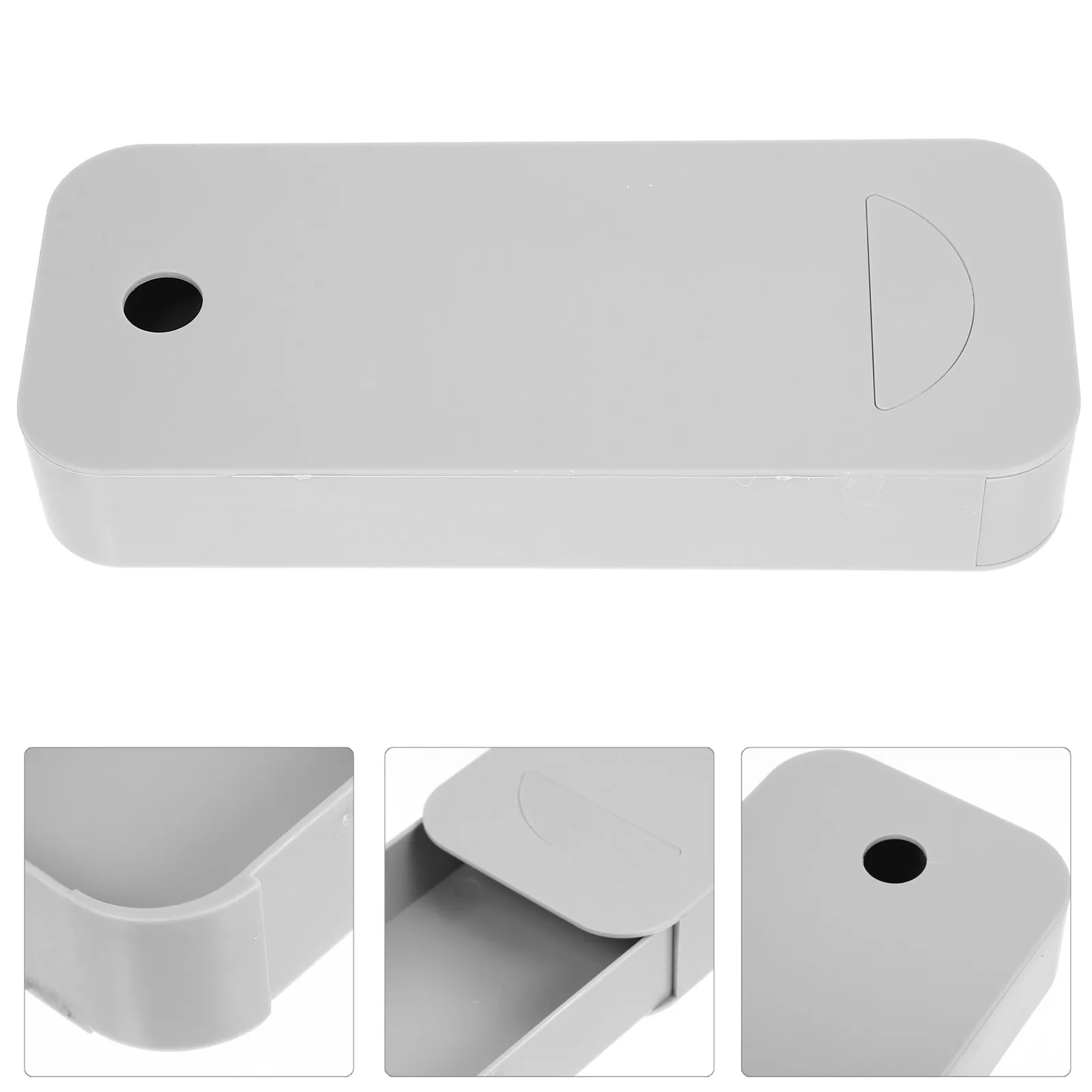 

Hidden Under Desk Drawer Organizer for Pens Rulers Erasers Stationery Storage Box ABS Material Smooth Sliding Desktop Clutter