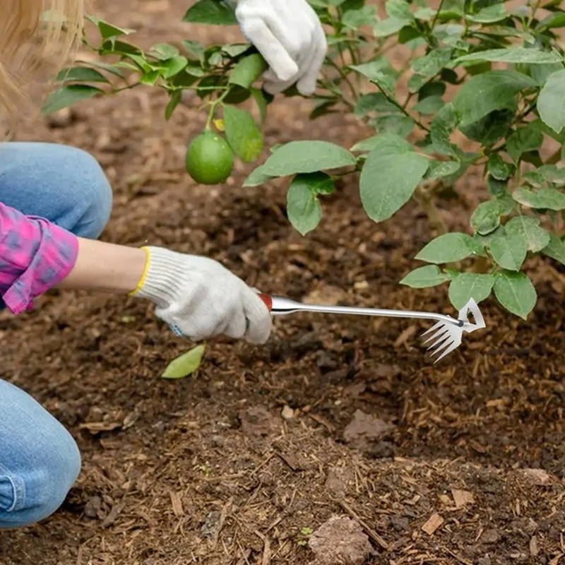 AT19-Manual Weeding Tool 5 Teeths Hand Weeder Puller Uprooting Weeder Tool Weeding Artifact Weeding Puller Weeder Tool