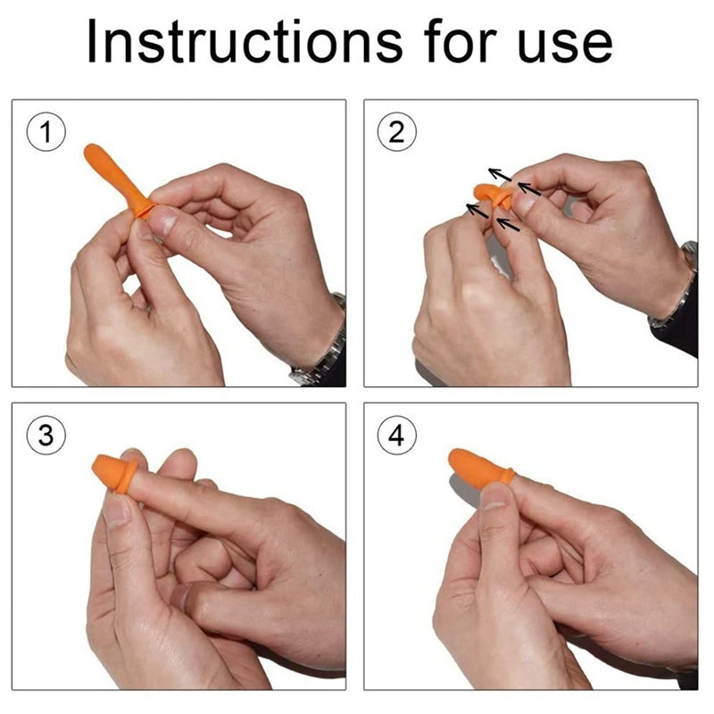 100 buah karet sarung jari Anti selip oranye, sarung jari pelindung sekali pakai untuk perbaikan Elektronik tahan lama mudah digunakan