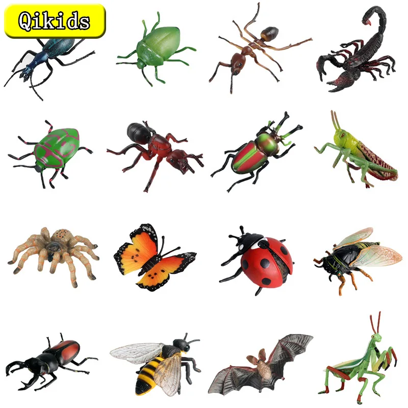 Lifelike Insect Figurines Ant Stag Beetle African Air Armor Beetle Animal Model Action & Figure Educational Toys for Children