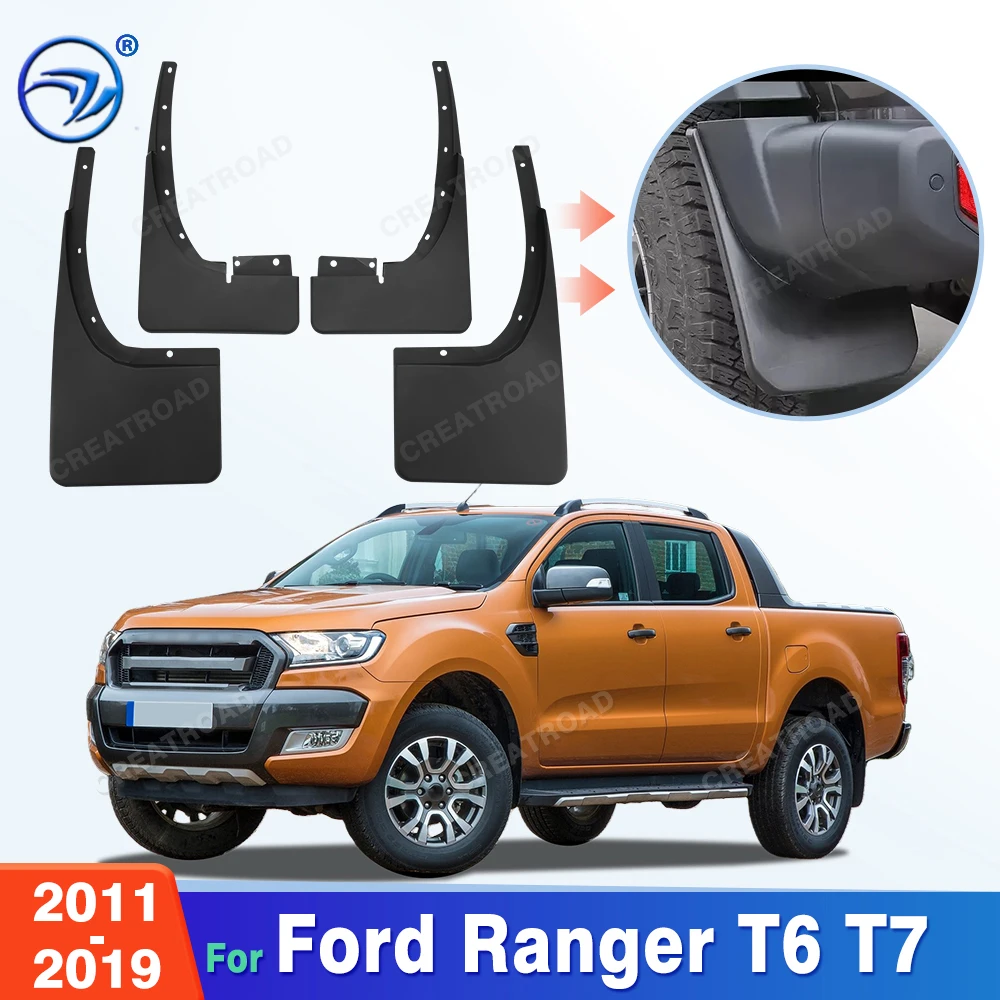 For Ford Ranger T6 T7 2011-2019 2013 2014 2015 2016 2017 2018 Fender Mudflaps Splash Guards Mudguards Mud Flaps Car Accessories