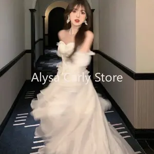 Elegant Women's Fairy Dress, White, Sweet Korean Style, Princess, Round Collar, Casual, Party, Female, Summer, 2023 10 Main Sales Fairy Dress - №6