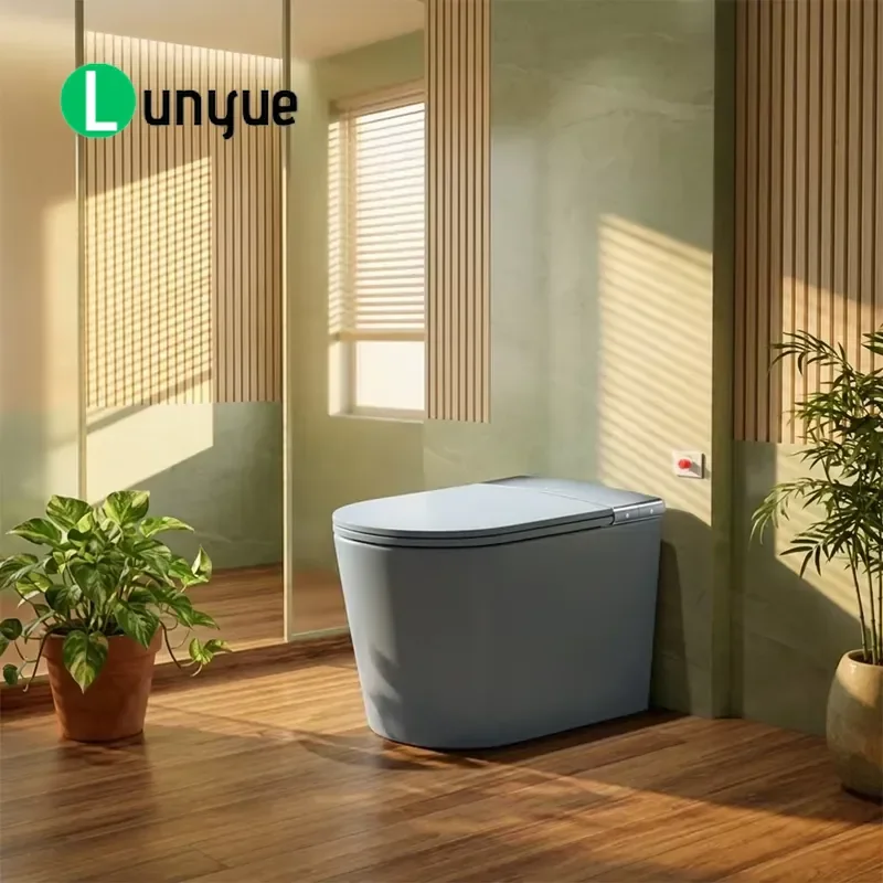 Smart Toilet Automatic Flush Voice Control Instant Heating Electric Bidet Remote Control Extended Seat Modern Bathroom