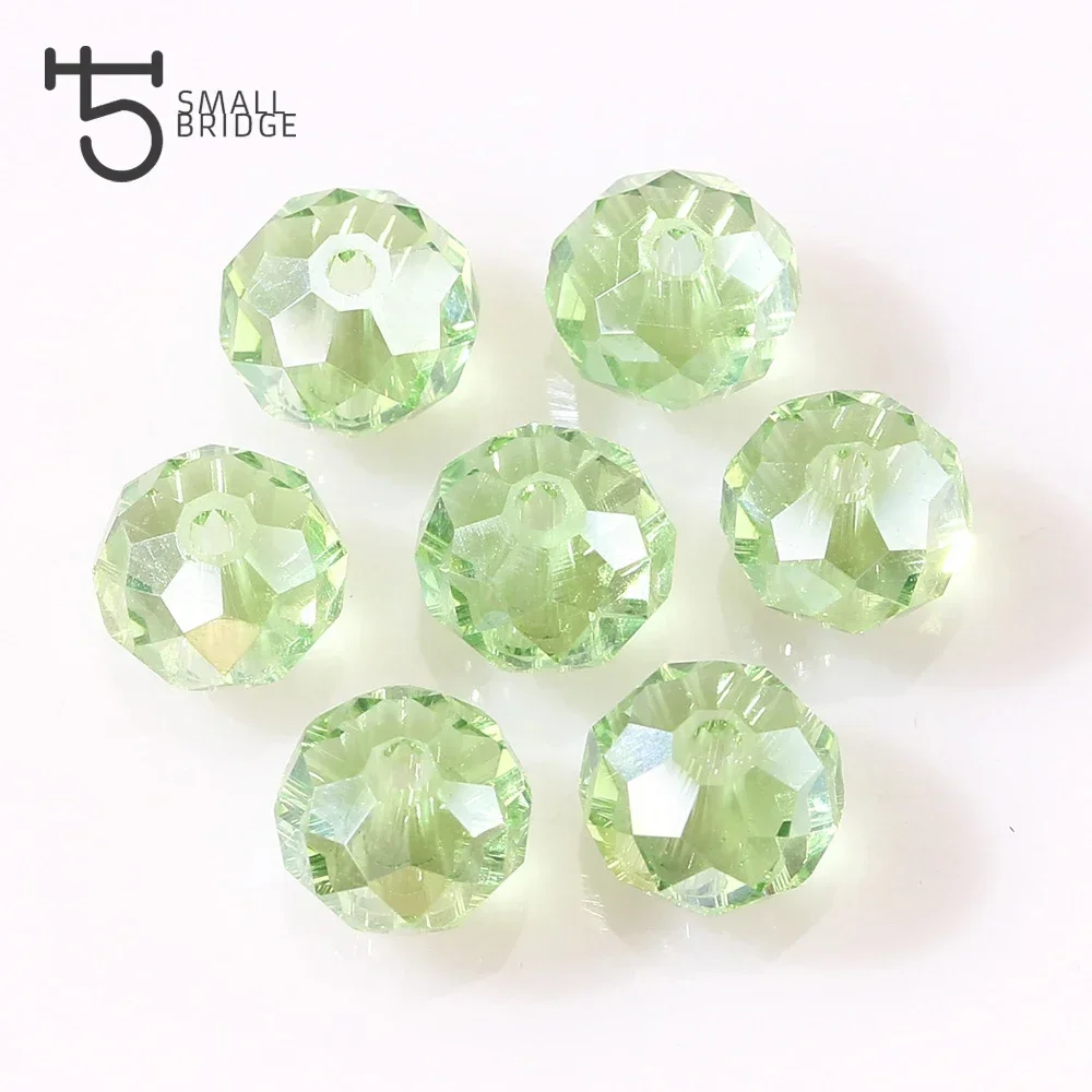 4 6 8mm Rondelle Crystal Beads Flat Round CLear Faceted Glass Beads Loose Spacer Bead for Jewelry Making DIY Bracelet Necklace