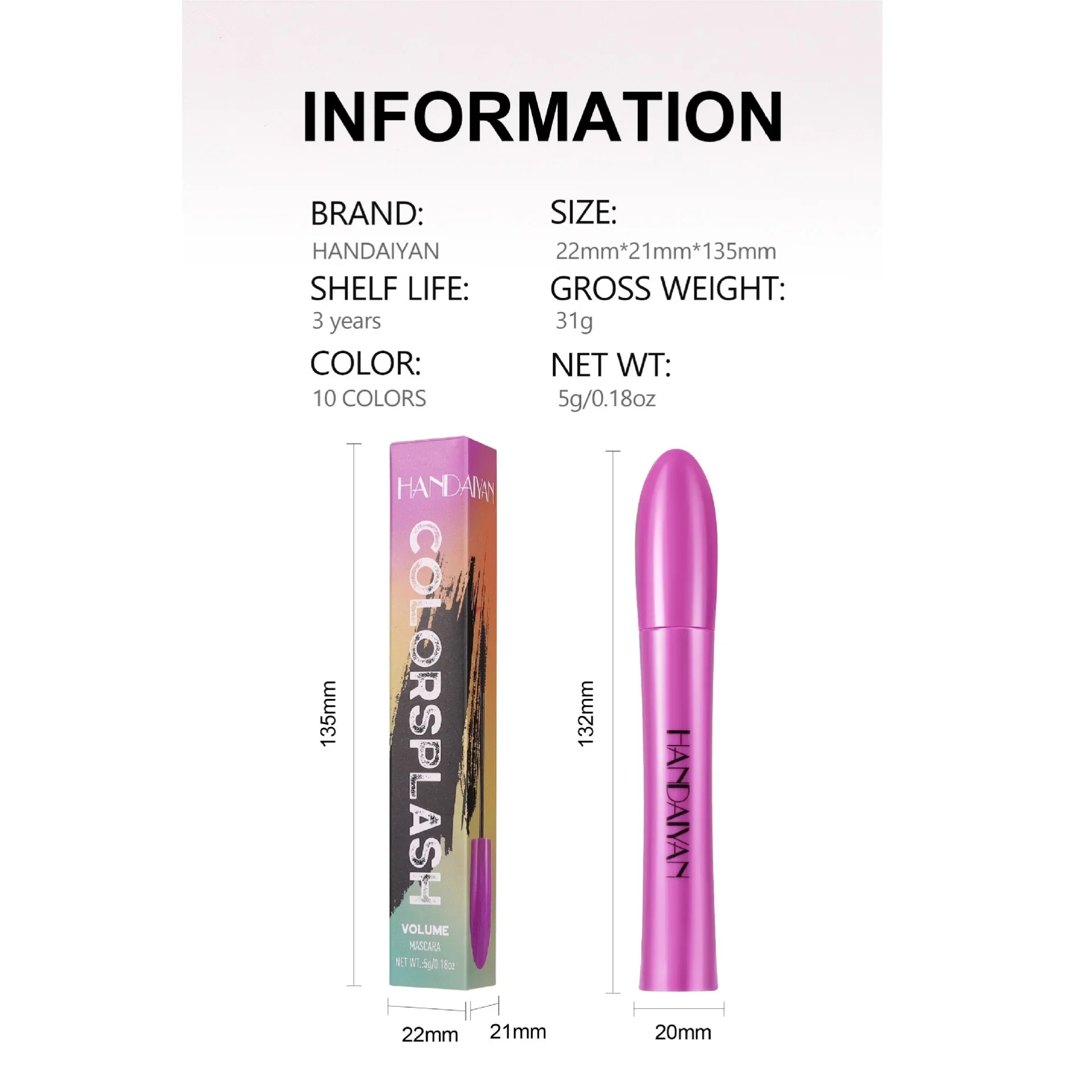 สีสันผ้าไหมมาสคาร่ามาสคาร่ากันน้ําสีฟ้าสีแดงสีดําครีมหนายาว Curling Smudge-Proof แต่งหน้าเครื่องสําอาง
